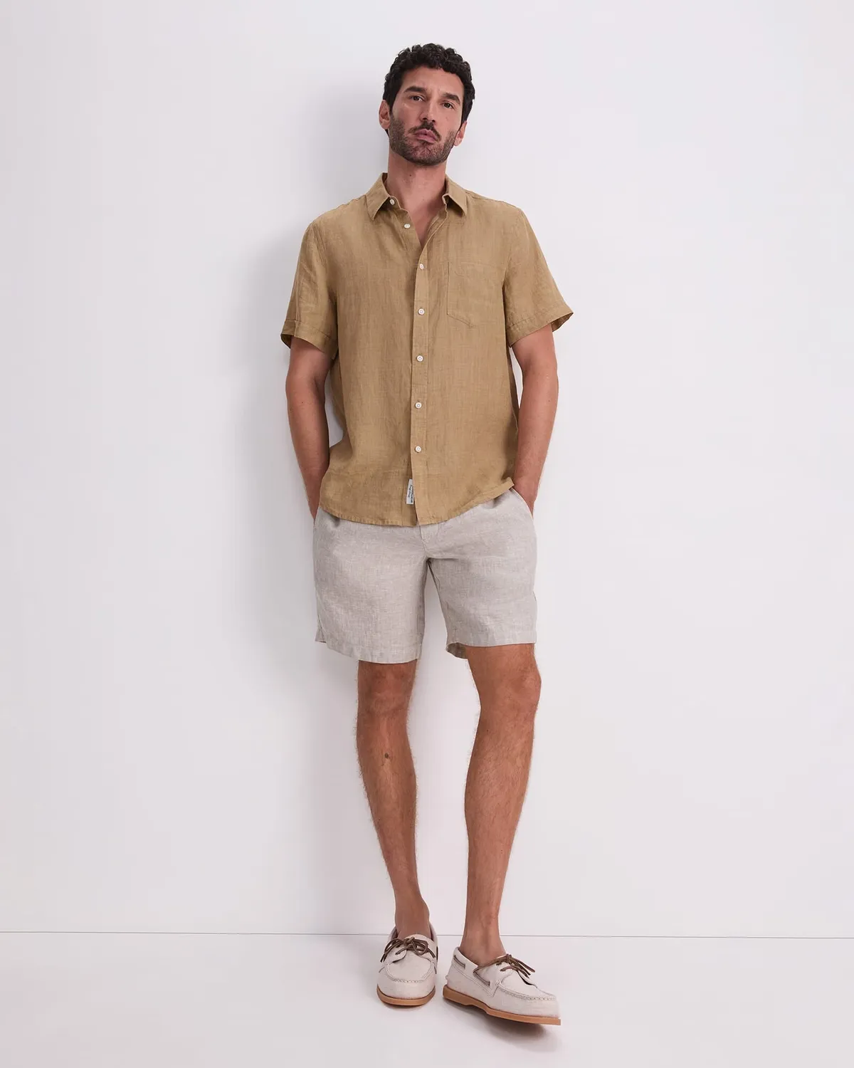 SPORTSCRAFT Delave chemise lin homme manches courtes délavé