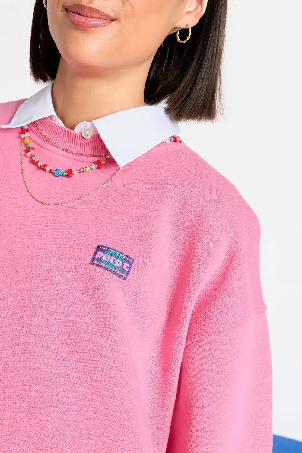 Perpète Kelly sweat rose vintage coton bio