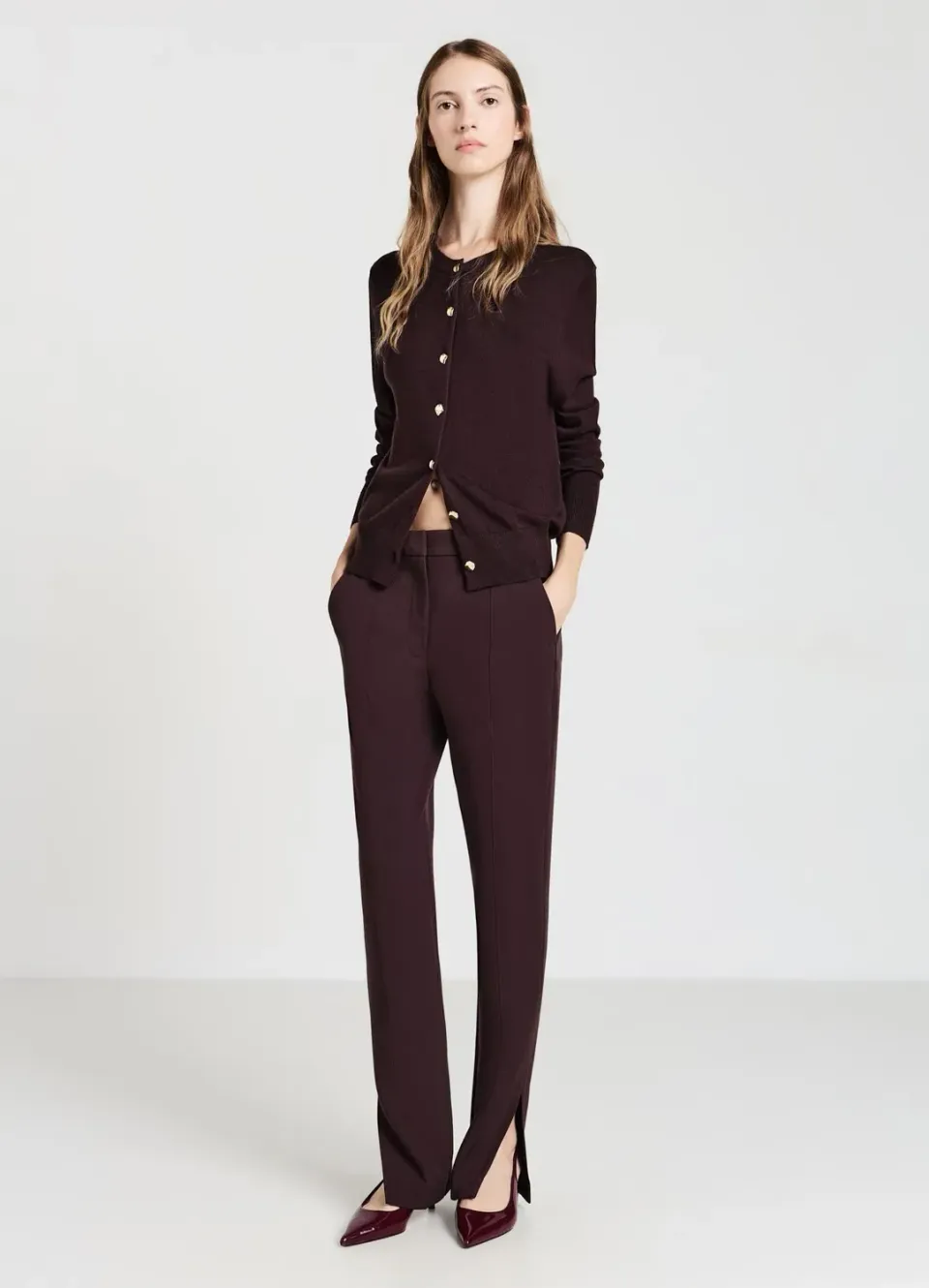 Calliope Boutons Dorés cardigan femme col rond
