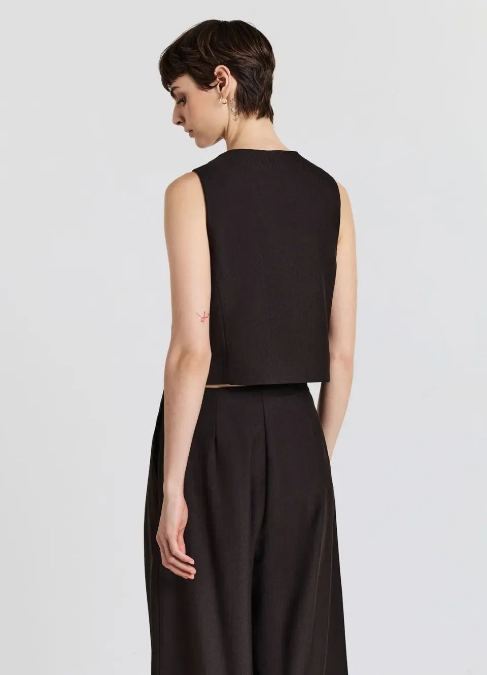 Calliope boxy chevron gilet femme à boutons bureau