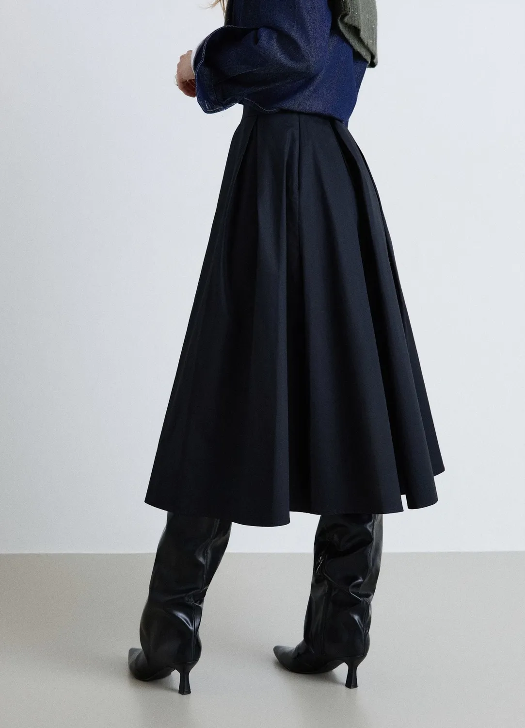 Calliope jupe midi plissée évasée femme taille haute