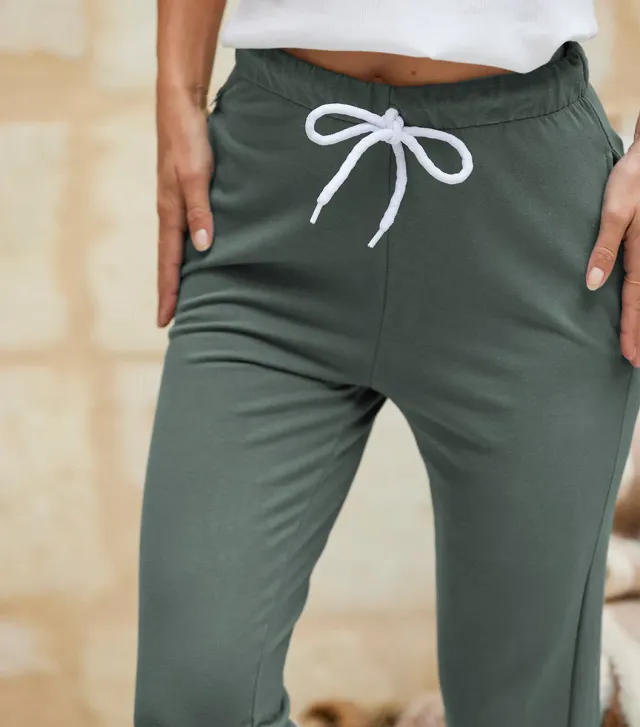 Cocorico Intemporel jogging femme sauge coton