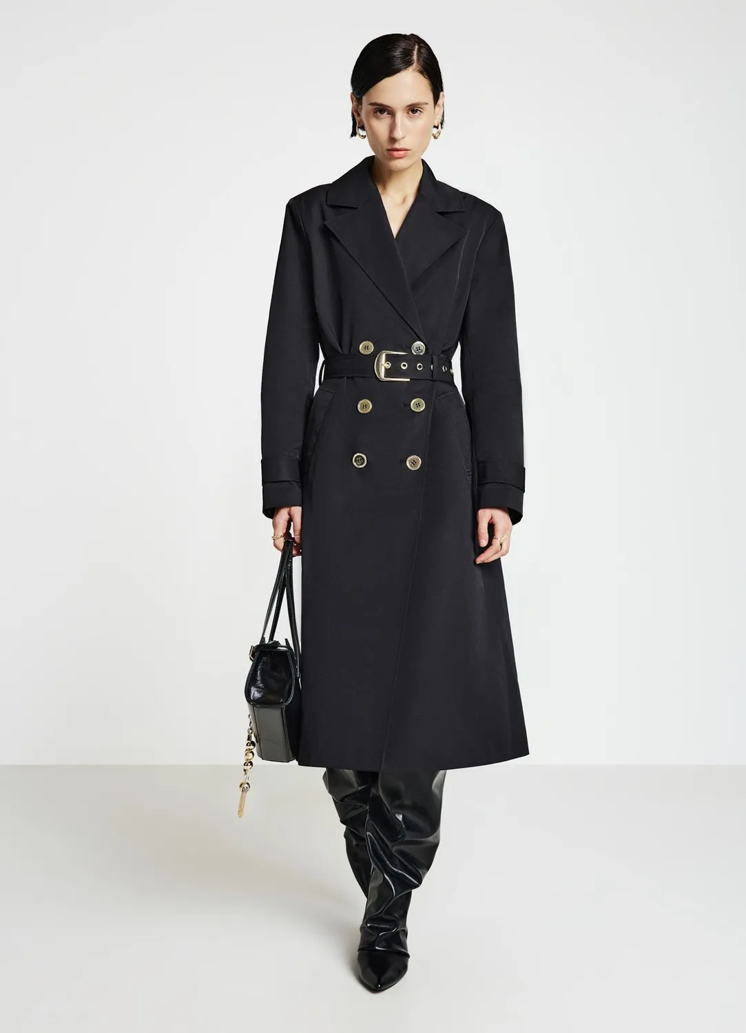 Calliope trench long femme double boutonnage ceinture S