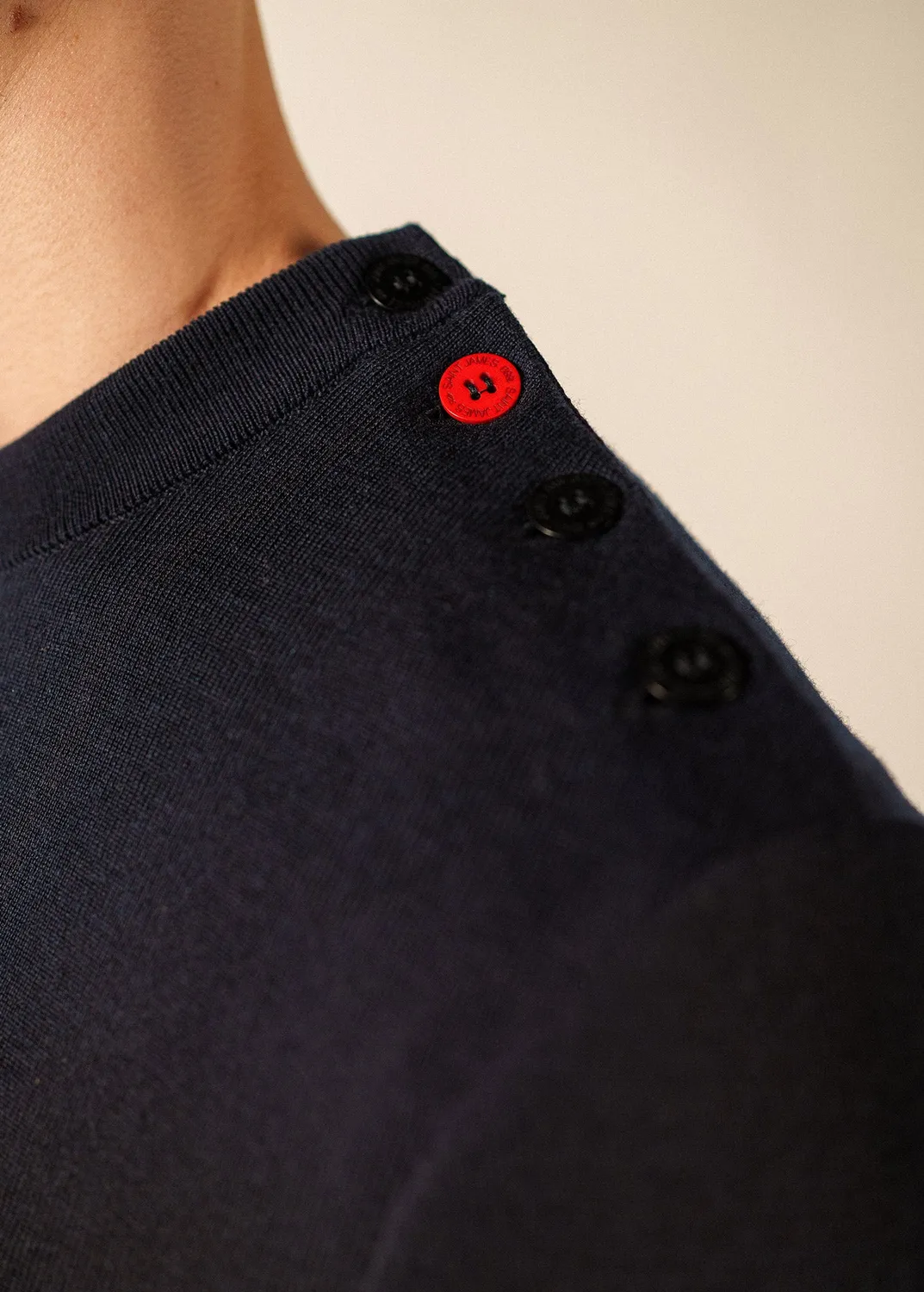 Saint James Mondiovision pull navy laine homme