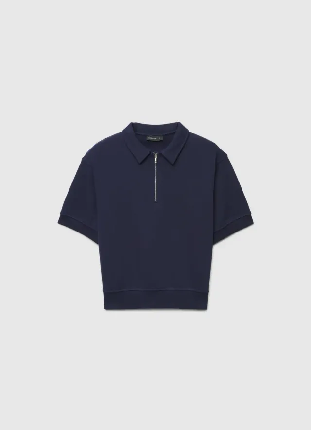 Calliope polo zip femme manches courtes uni