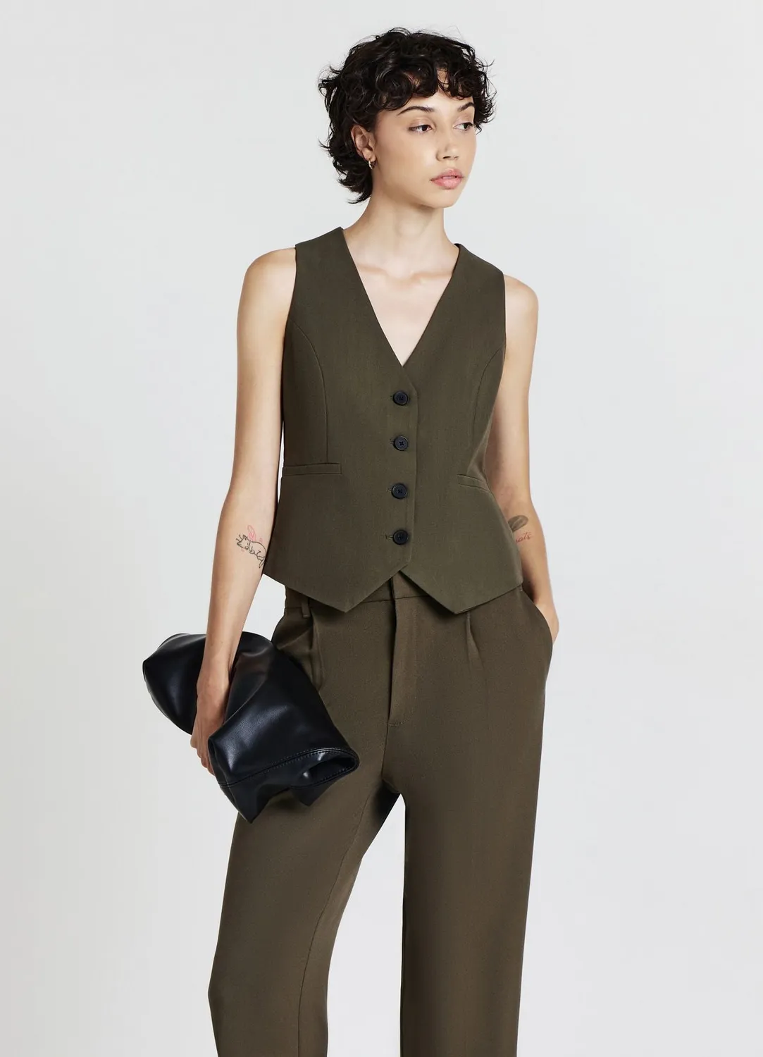 Calliope Gilet Uni gilet femme col V boutons