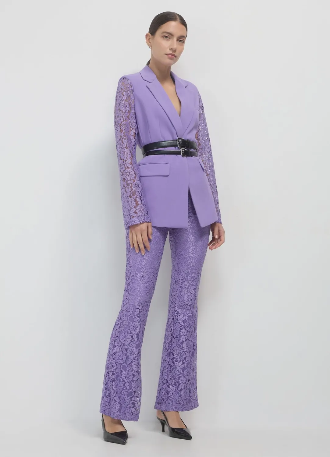 Calliope pantalon dentelle femme coupe regular