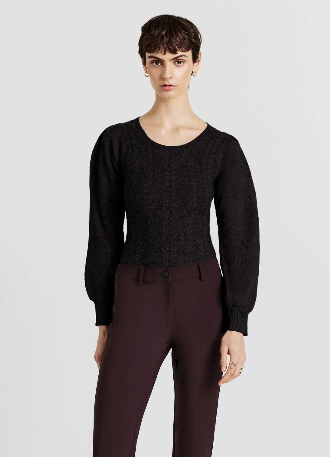 Calliope Body maille torsades femme manches longues