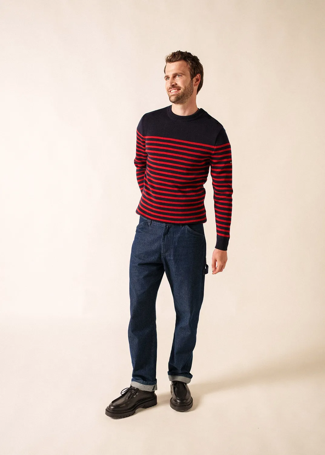 Saint James Rochefort pull marin navy médoc laine