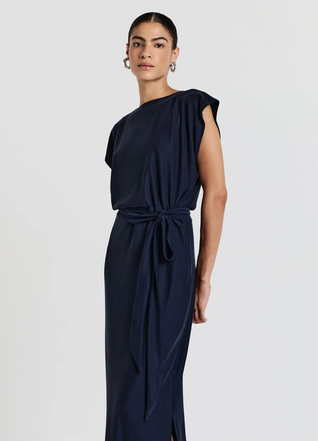 Calliope Atelier robe longue à nœud fente latérale
