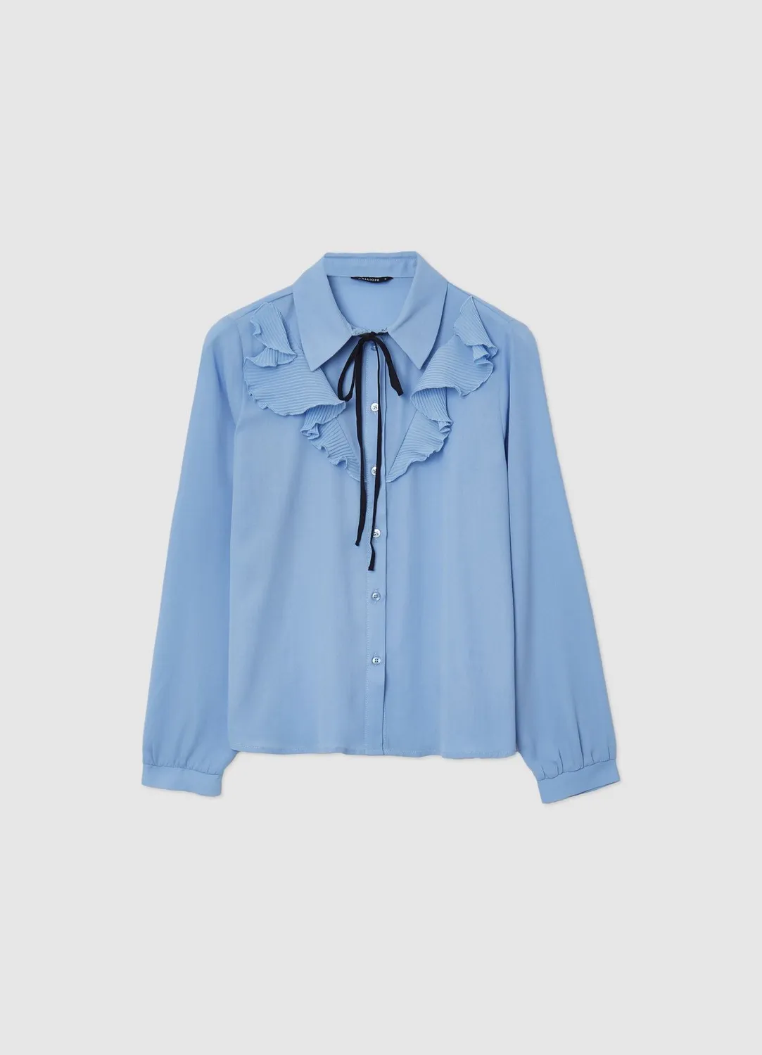 Calliope chemise volant plissé femme manches longues