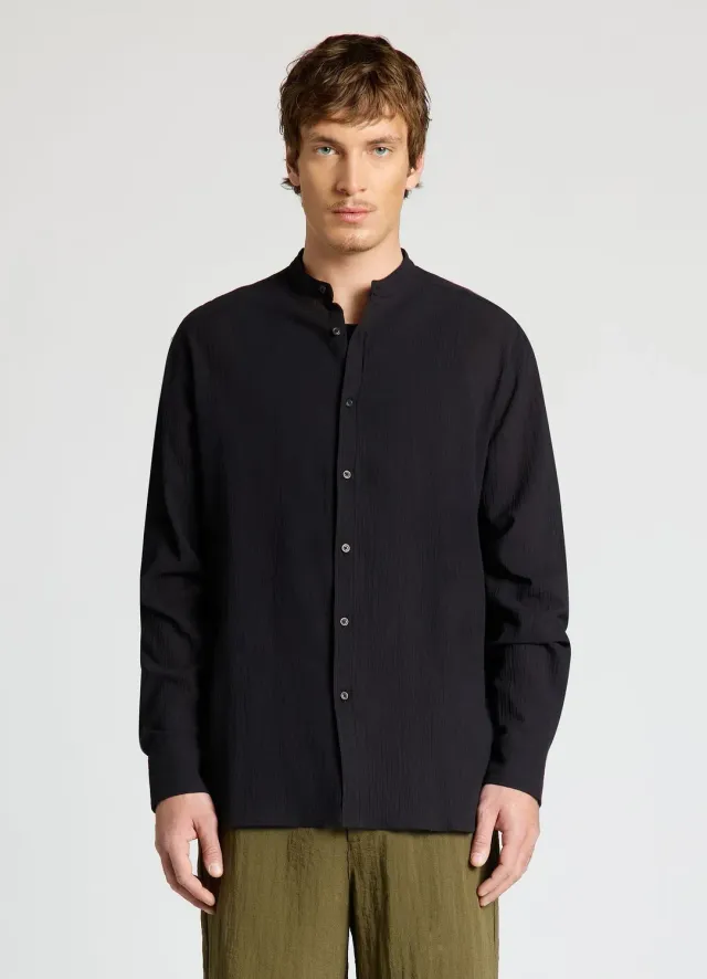 Calliope chemise homme col coréen uni manches longues
