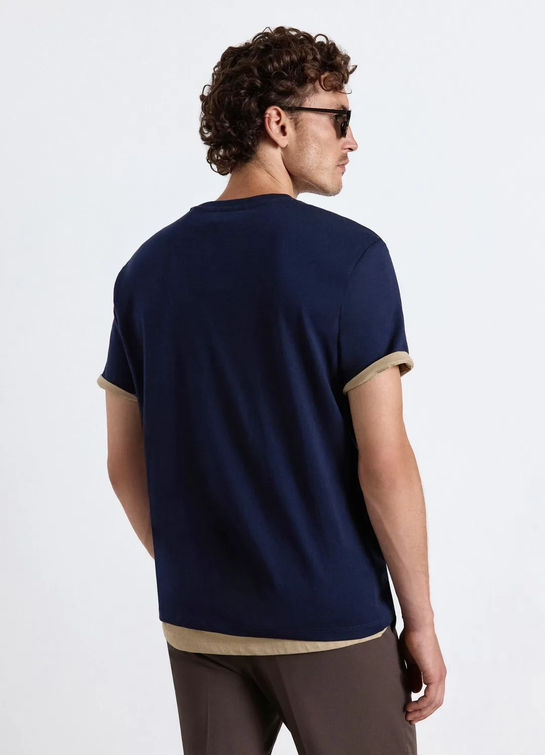 Calliope T-shirt col rond homme uni coupe droite