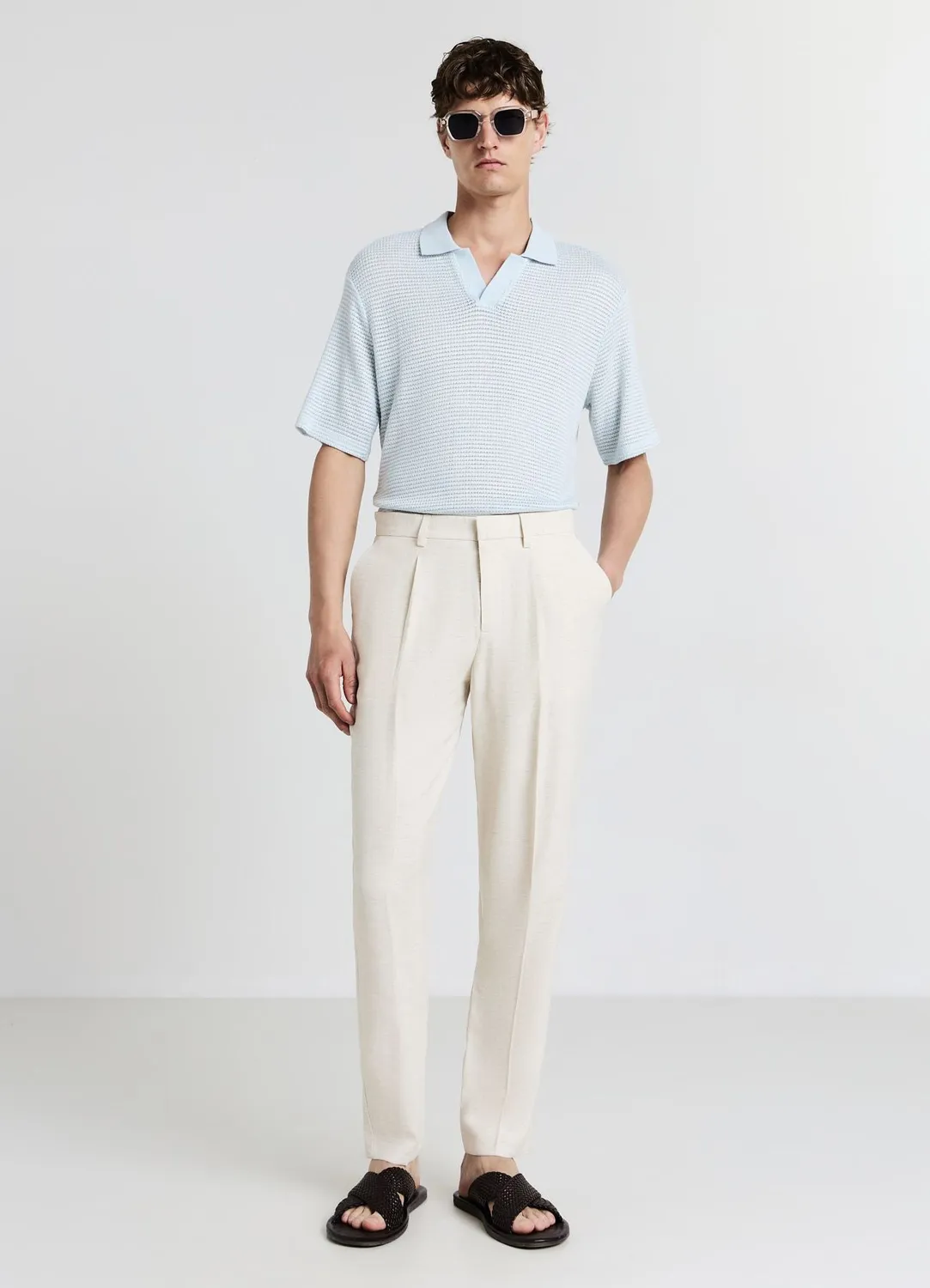 Calliope polo homme ajouré manches courtes