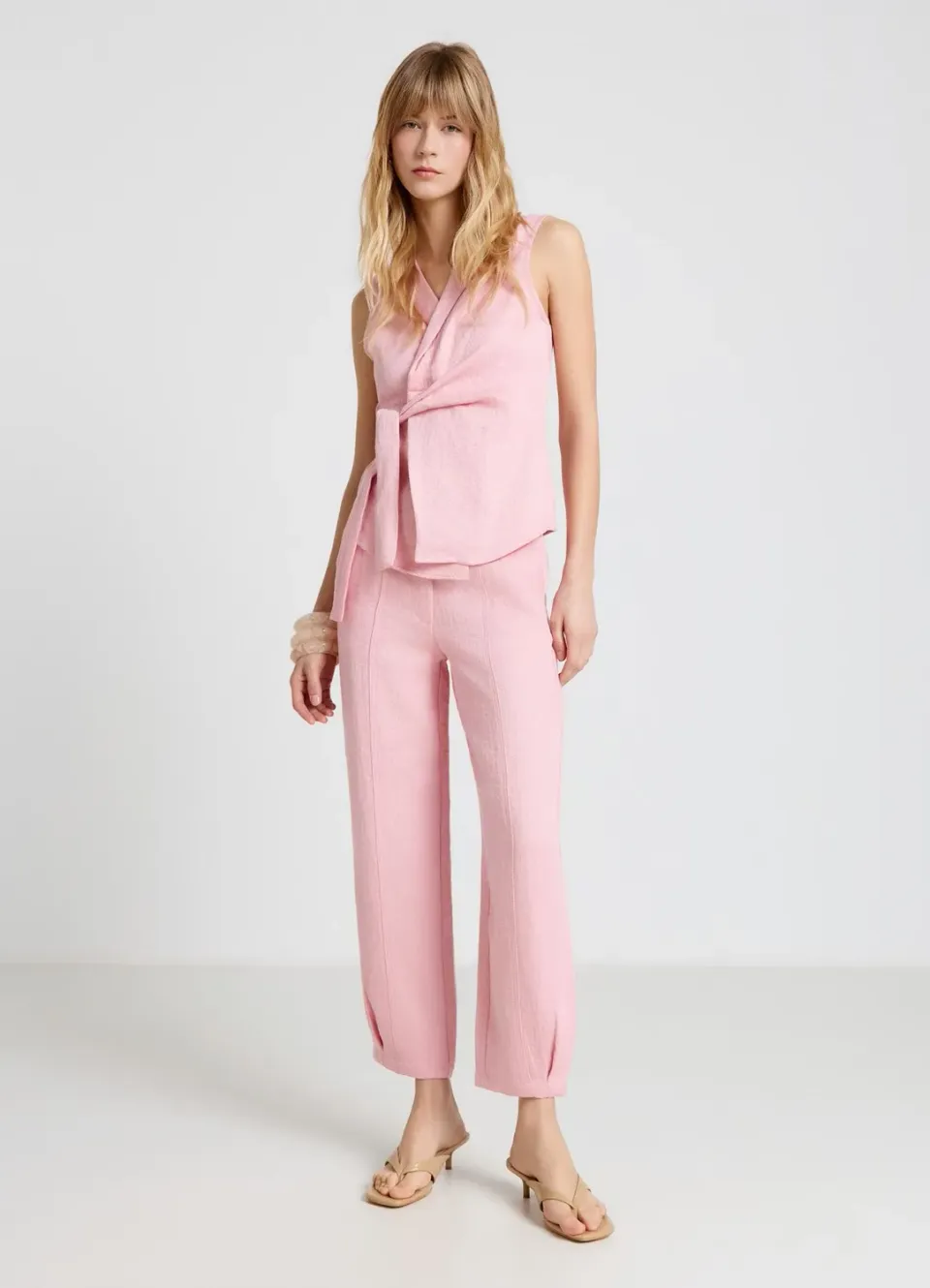 Calliope Fusciacca top femme uni col châle