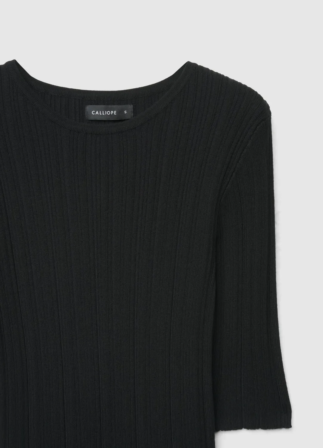Calliope t-shirt côtelé femme col rond