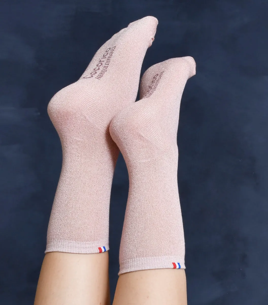 Cocorico Pack Paillettes chaussettes femme x5 coton