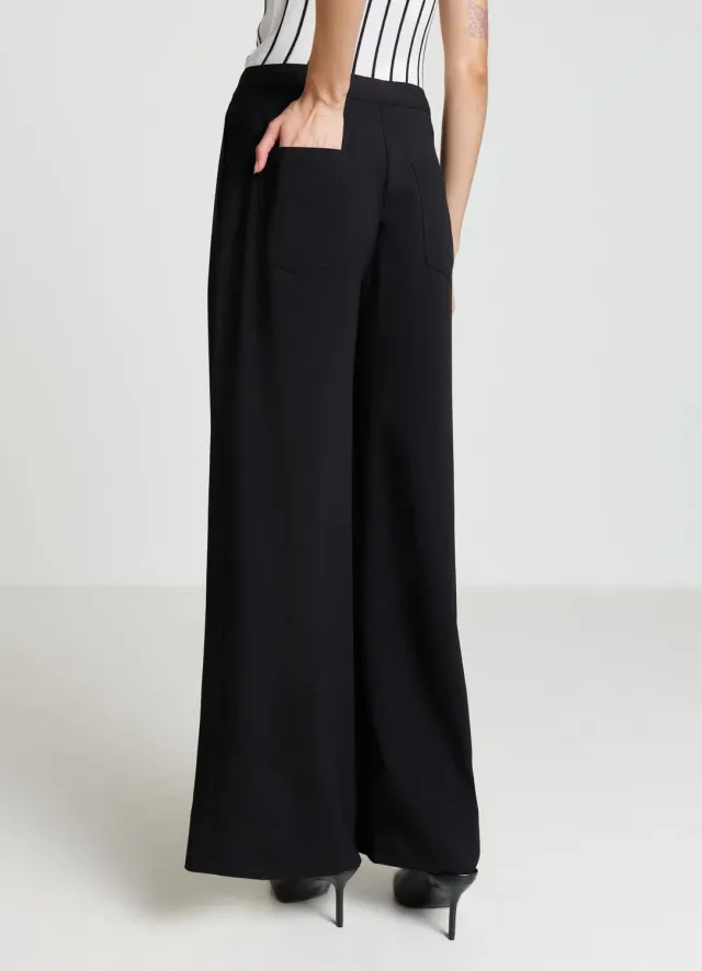 Calliope pantalon palazzo femme à pinces fluide