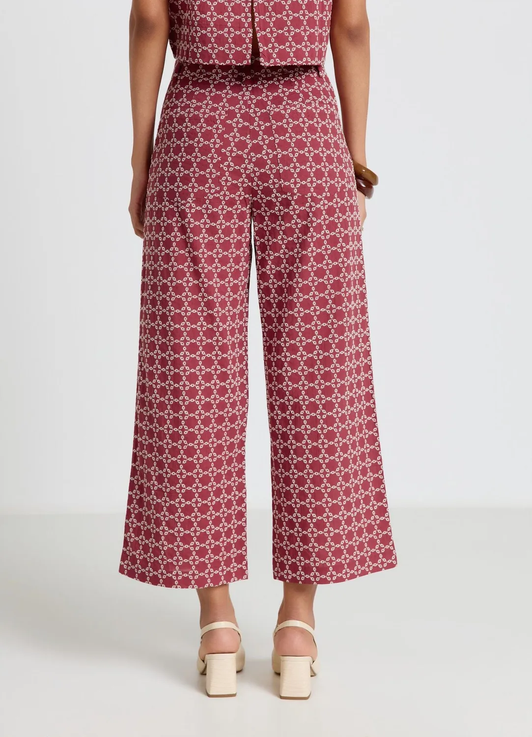 Calliope pantalon culotte brodé femme jambe large