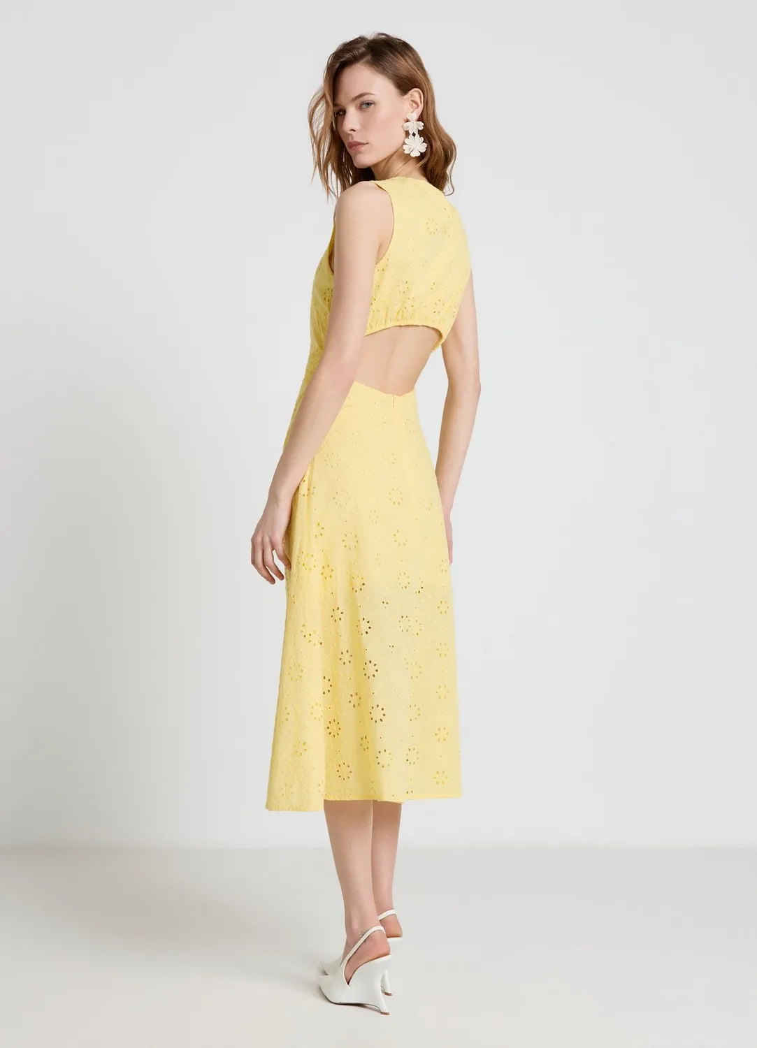 Calliope Sangallo robe midi femme dos ouvert