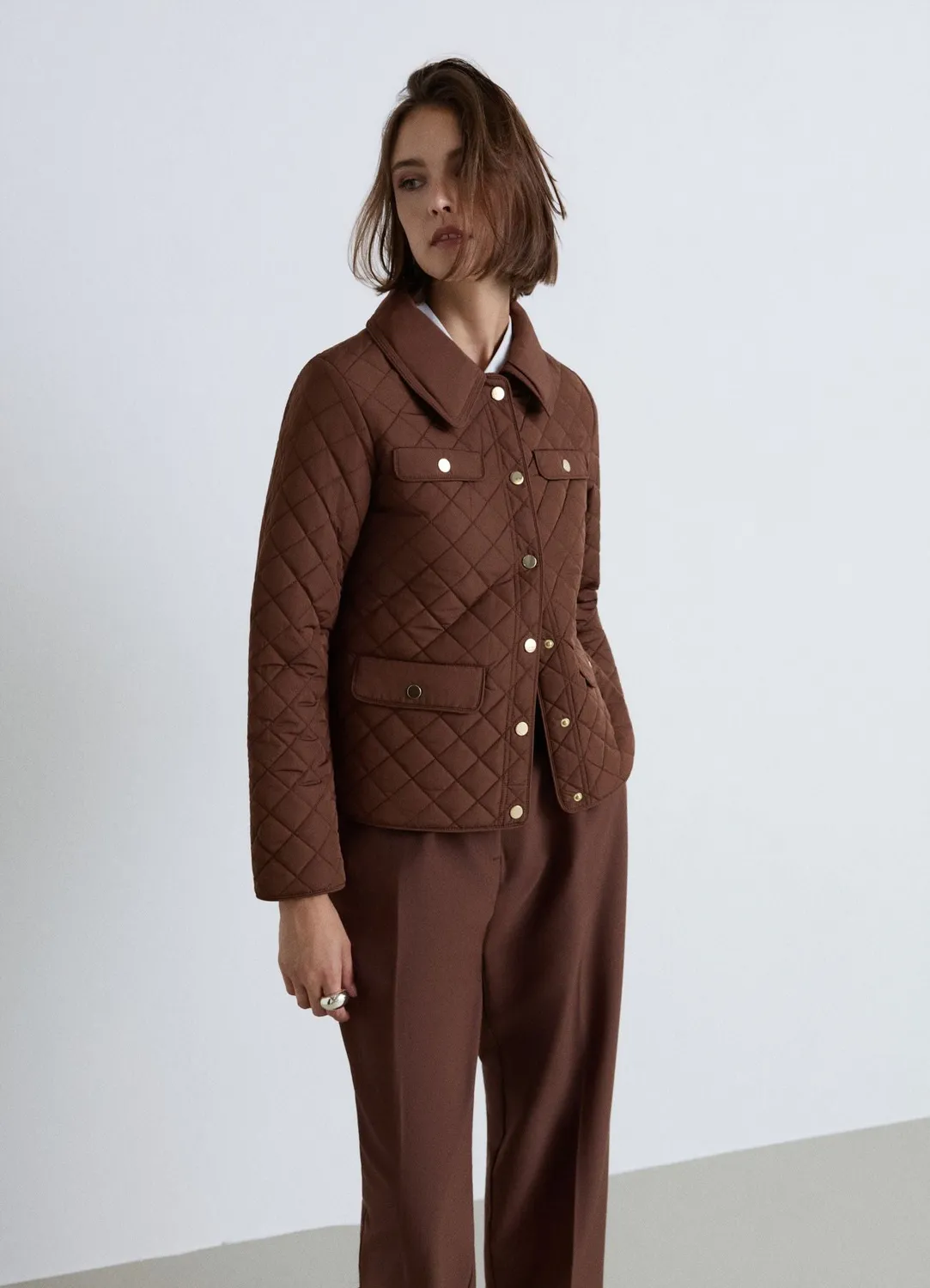 Calliope veste matelassée boutons pression femme losanges
