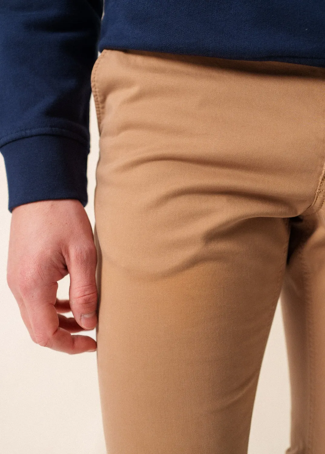 Saint James Voile Hiver pantalon homme beige coton
