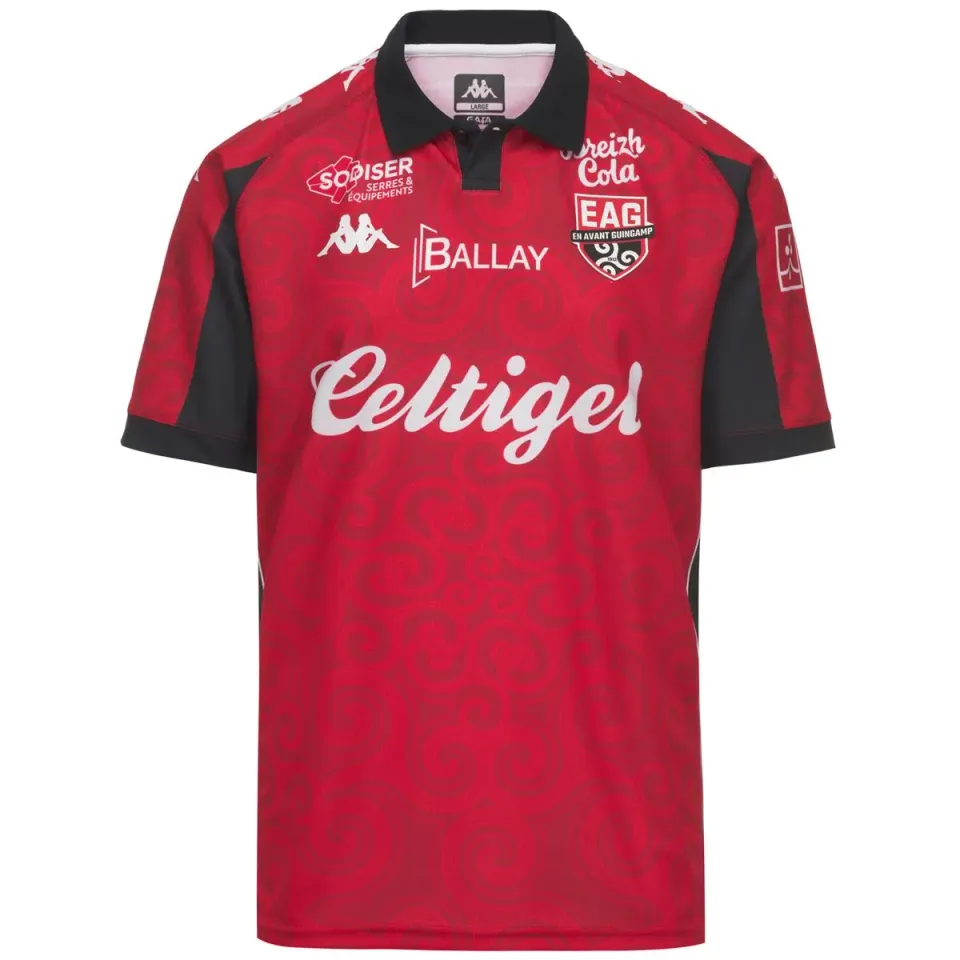 Kappa Meerolo Home EA Guingamp 26/27 maillot enfant rouge