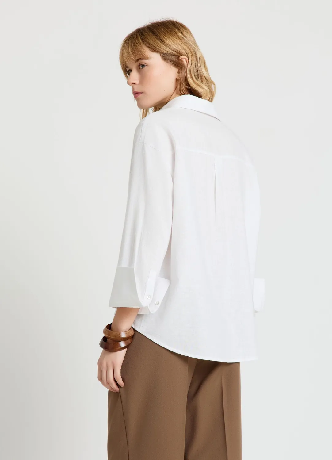Calliope chemise femme unie à poche manches longues