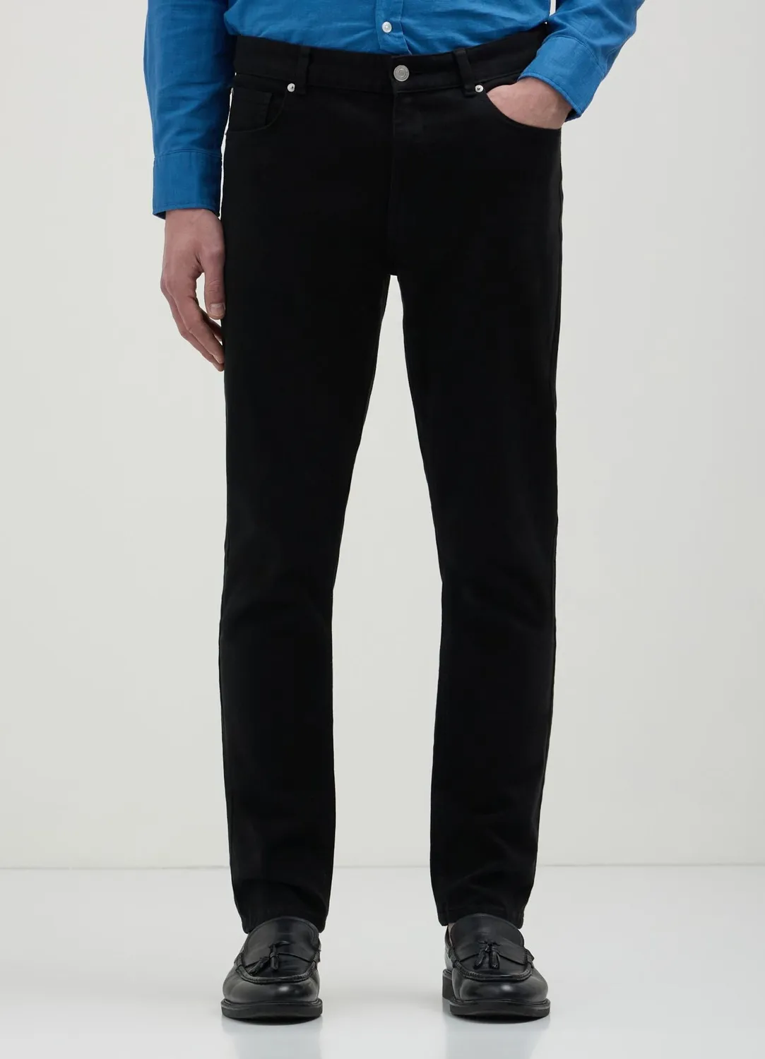 Calliope pantalon 5 poches slim homme coton uni