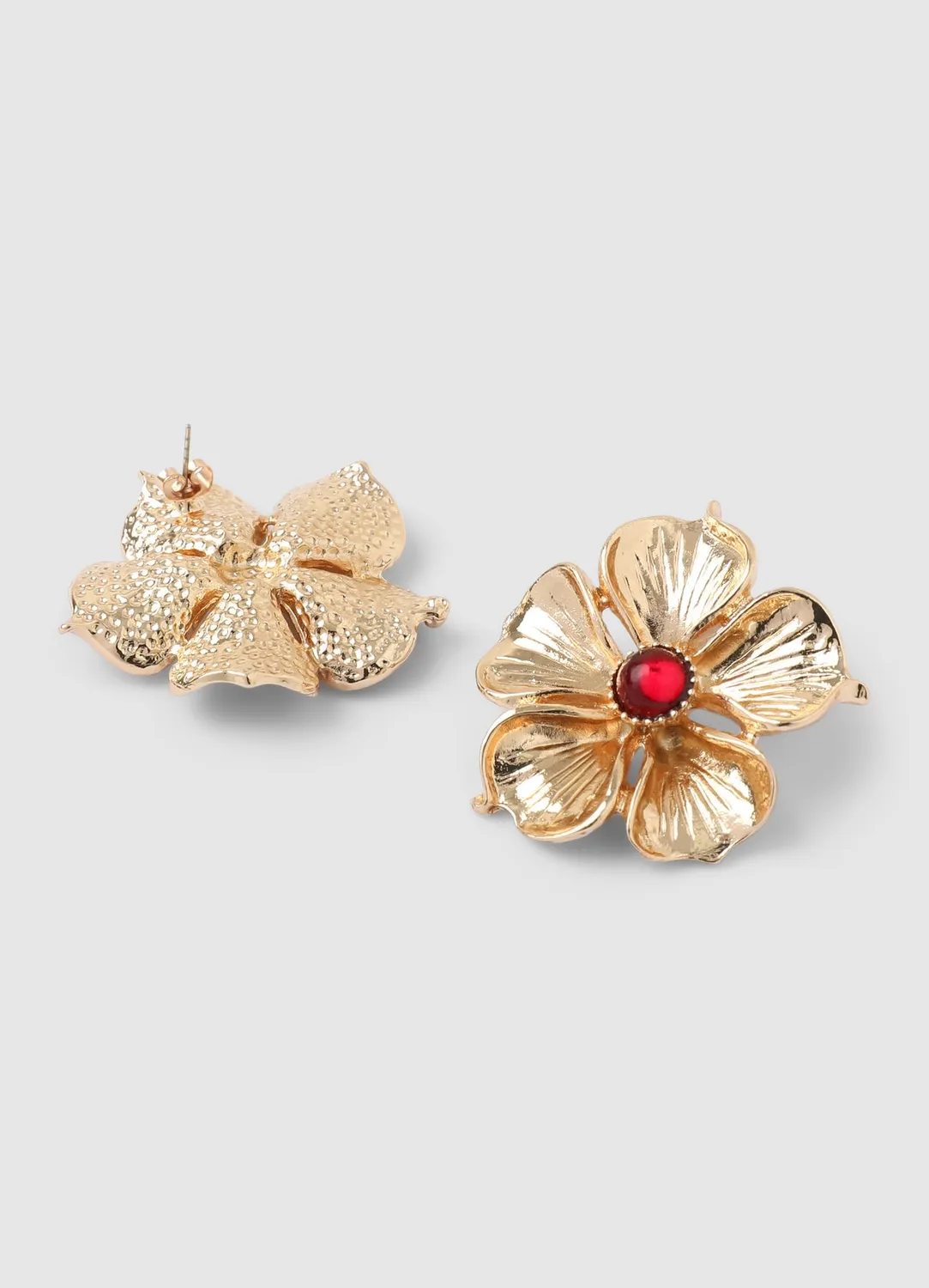 Calliope boucles oreilles fleur femme pierre centrale