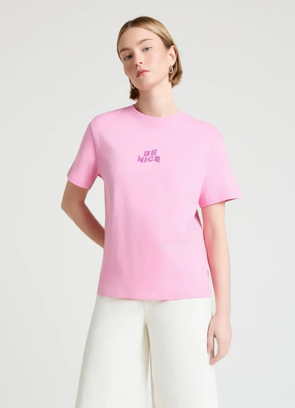 Calliope t-shirt femme écriture brodée col rond