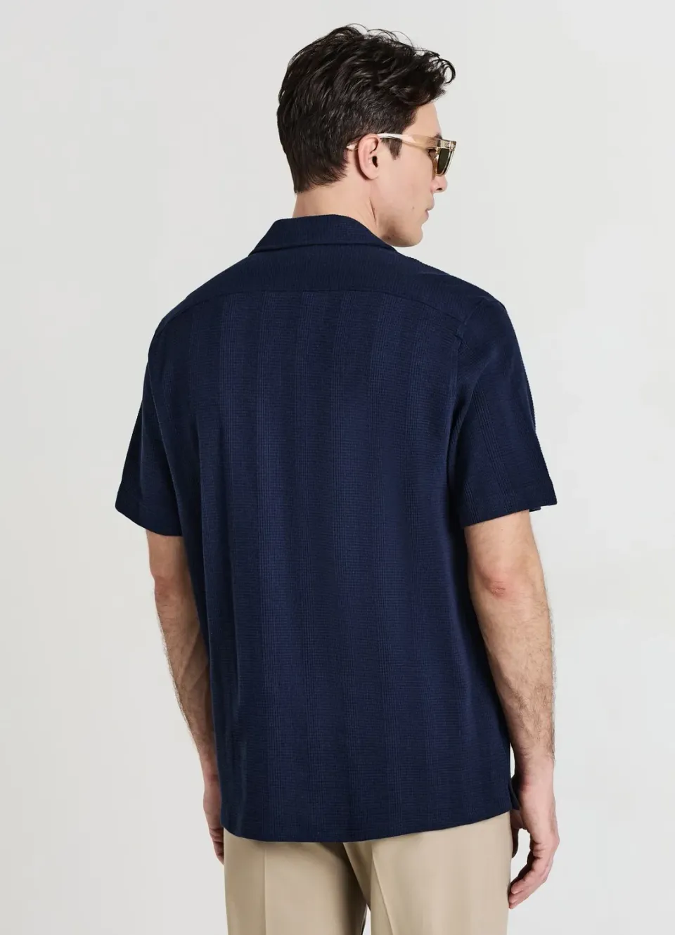Calliope chemise bowling coton L homme manches courtes unie
