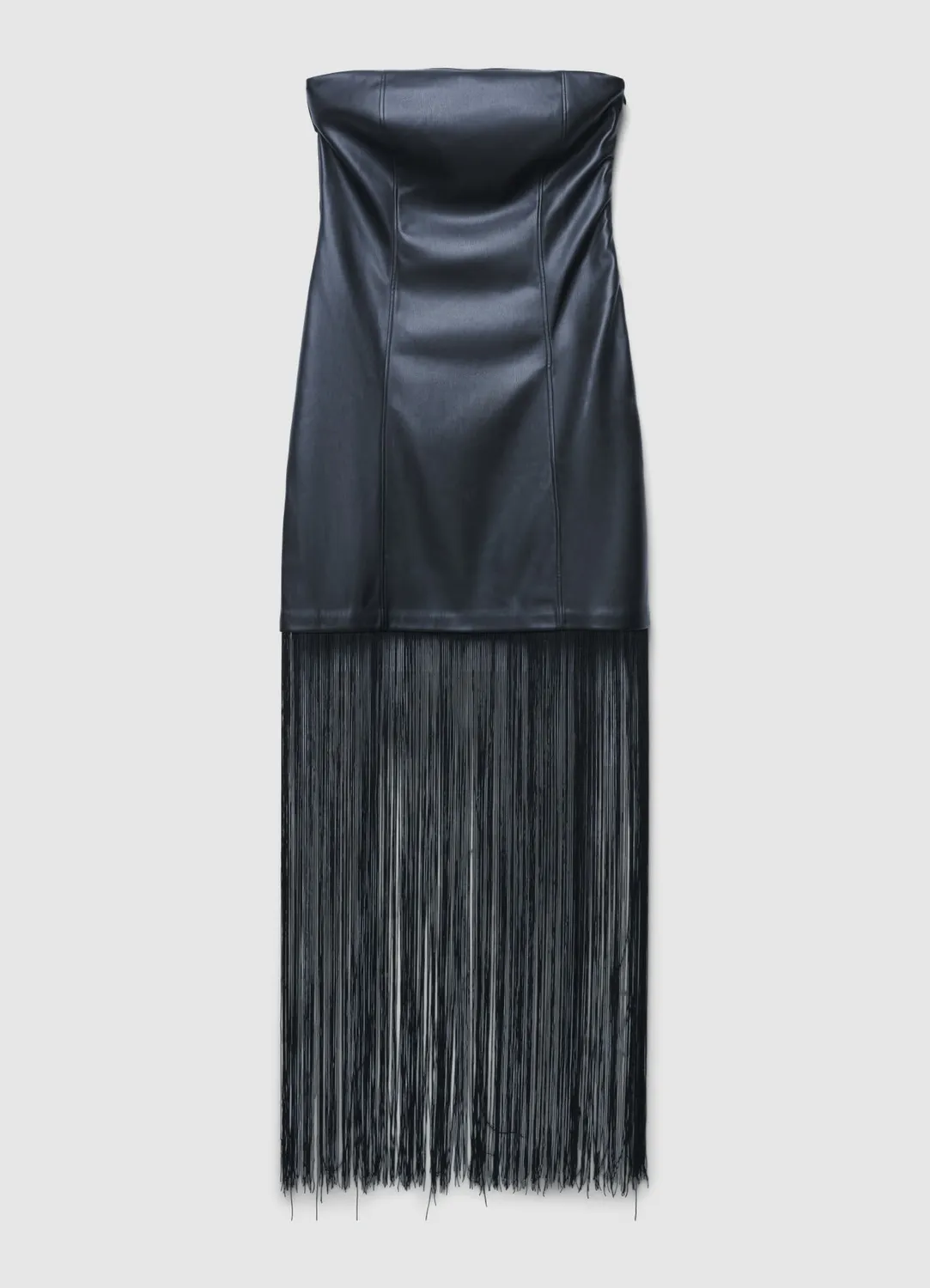 Robe Calliope femme effet cuir franges bustier