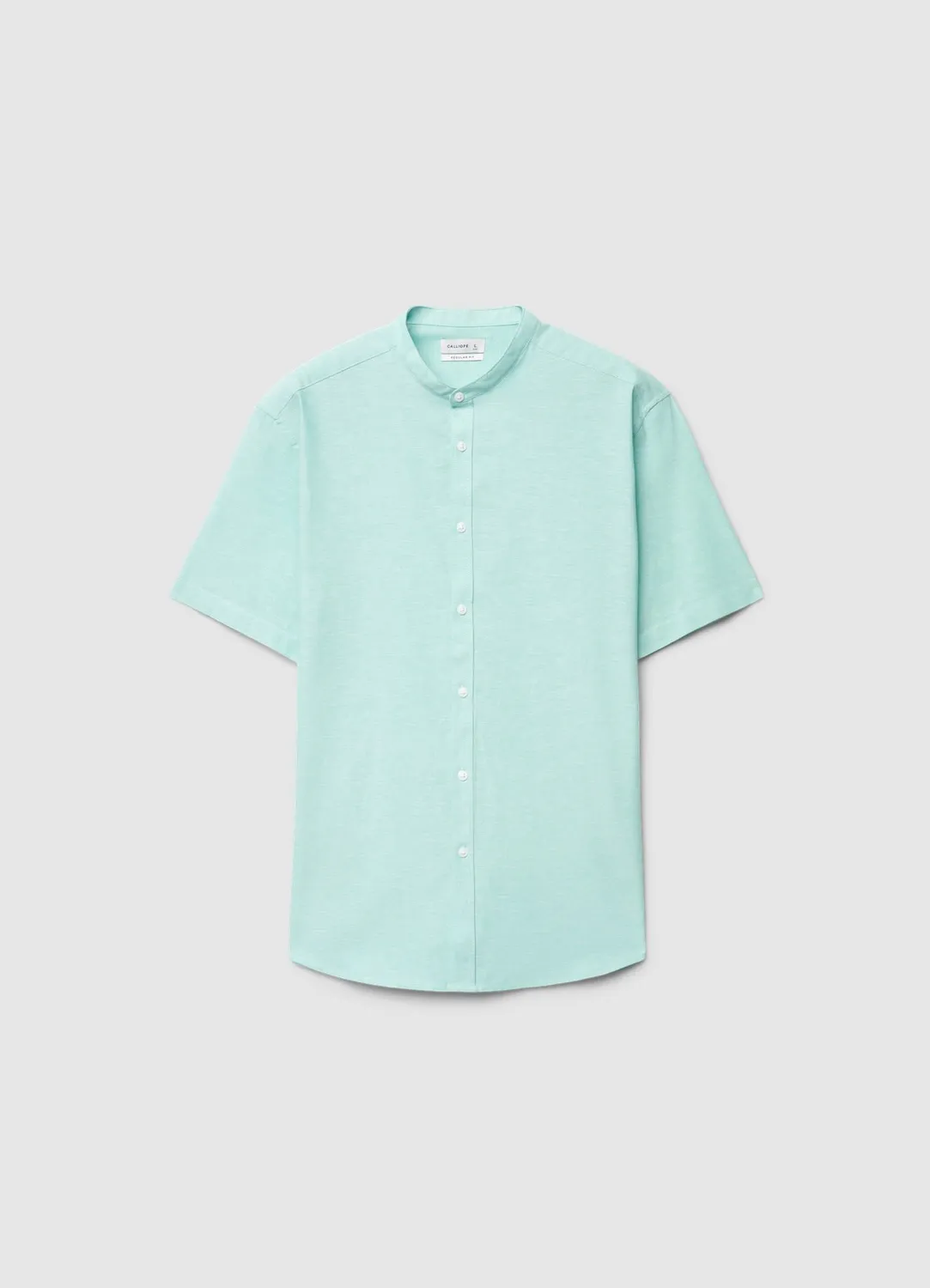 Calliope chemise lin homme col coréen manches courtes