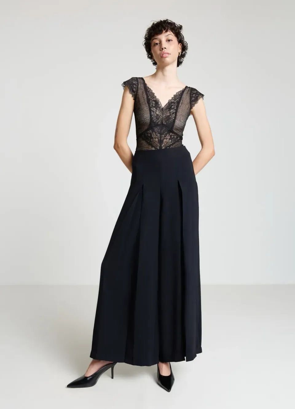 Calliope pantalon palazzo large à plis femme