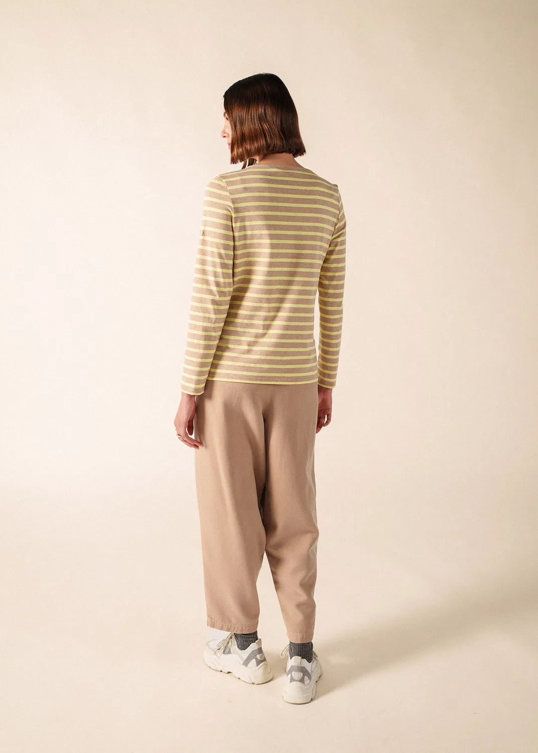 Saint James Minquidame marinière femme beige chine/aube