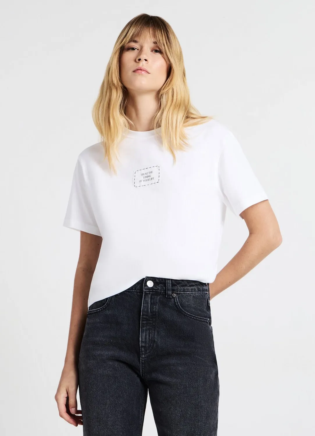 Calliope t-shirt femme coton patch manches courtes