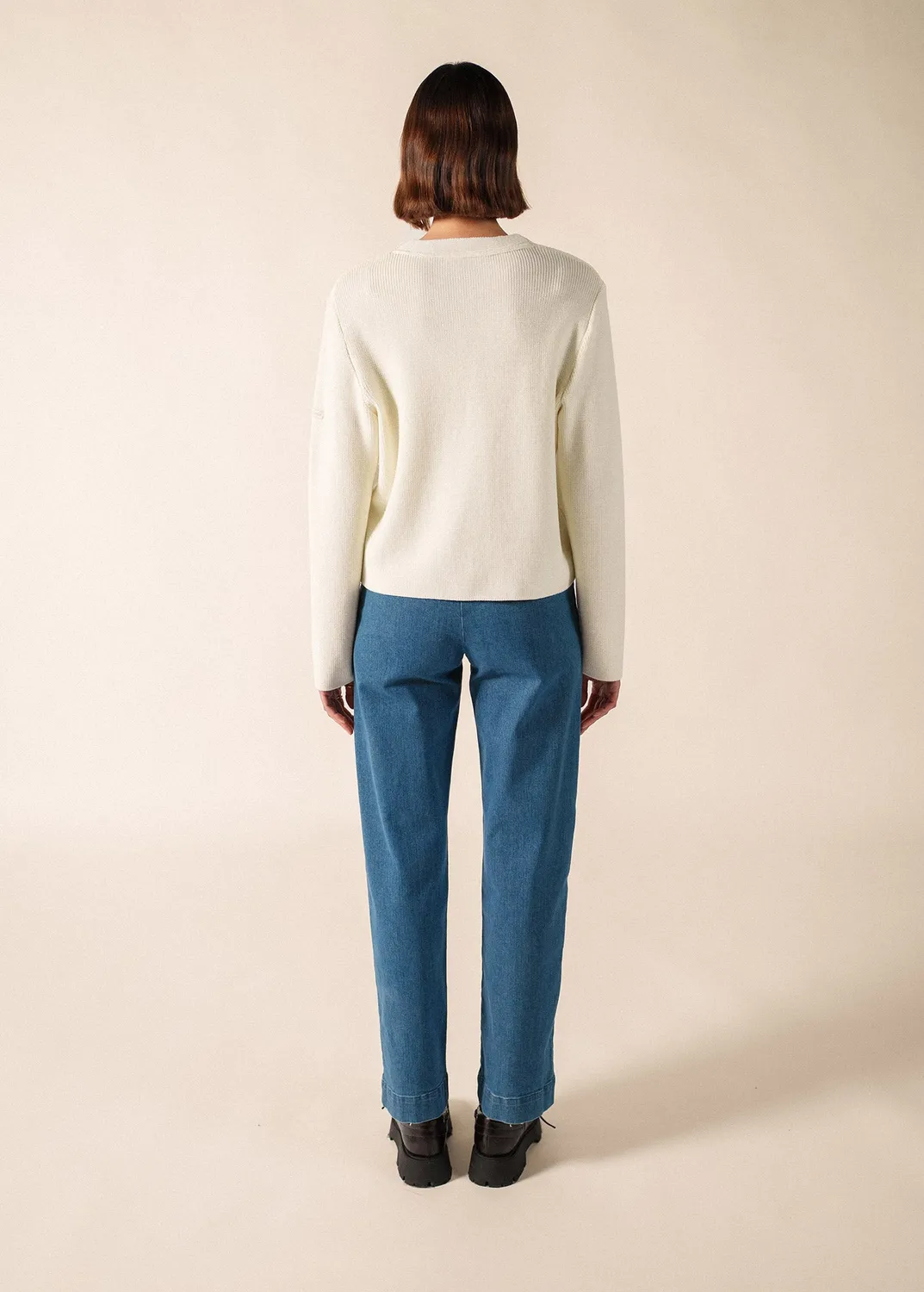 Saint James Courcy gilet blanc 100% laine
