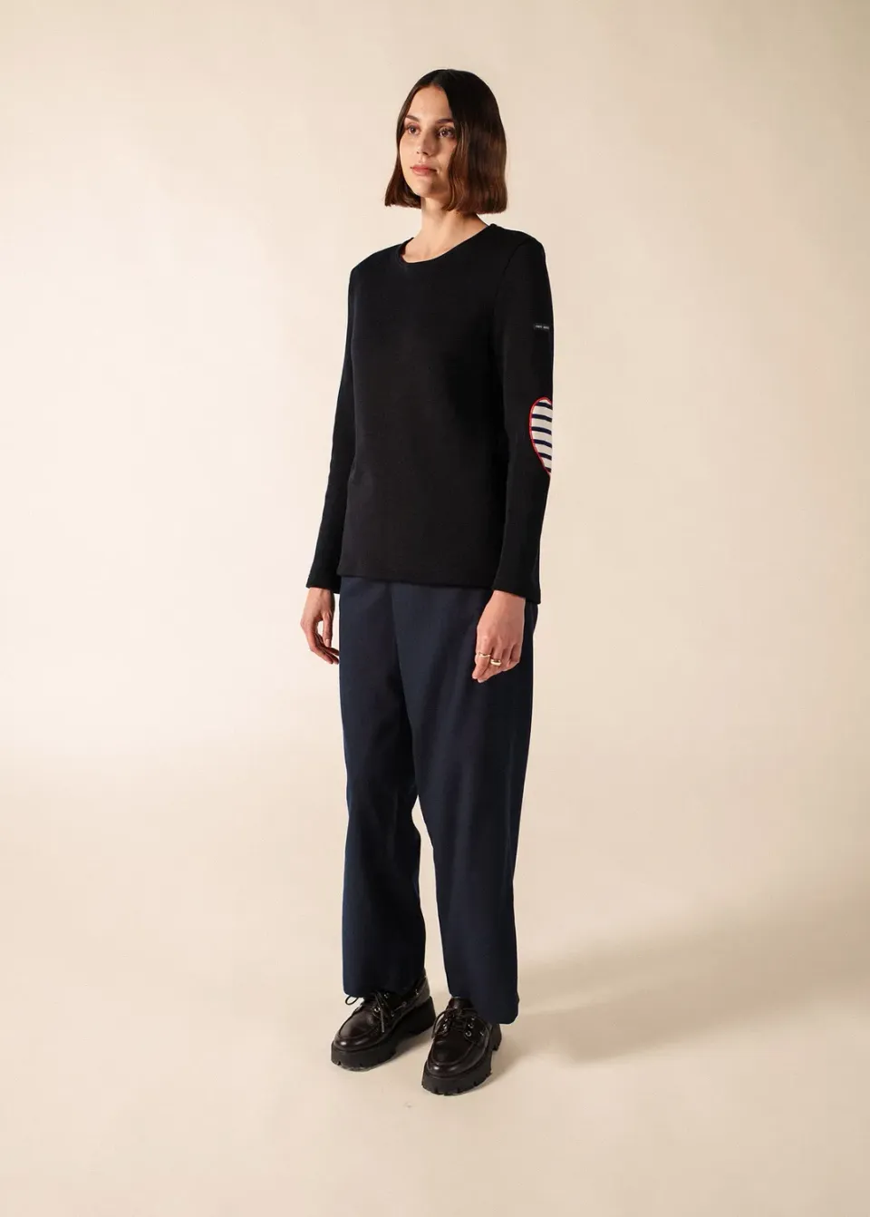 Saint James Vaujany pull raye laine navy femme