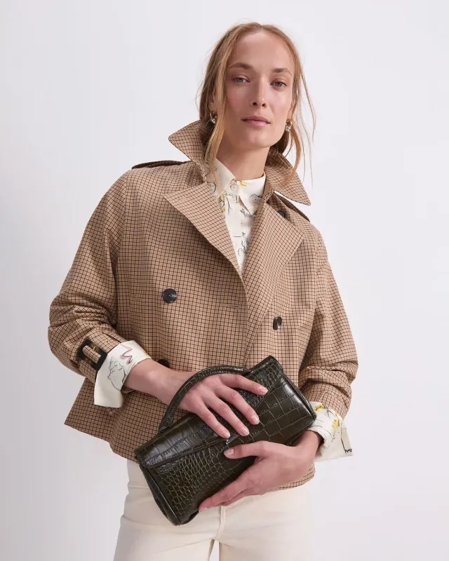 SportsCraft Audrey trench court à carreaux lin femme