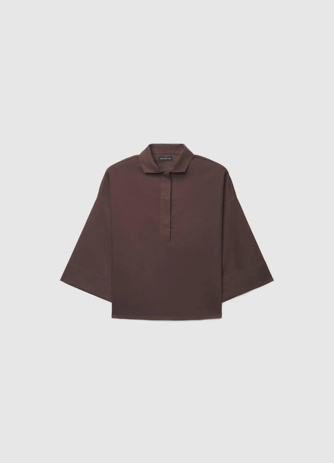 Calliope blouse col chemise manches 3/4 femme