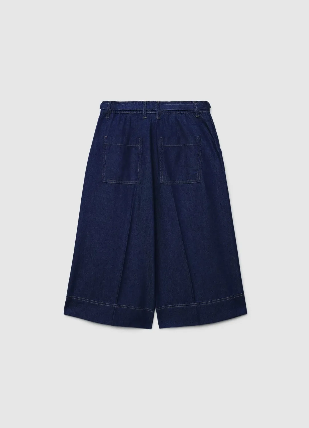 Calliope Bermuda in denim con pieghe short femme taille haute