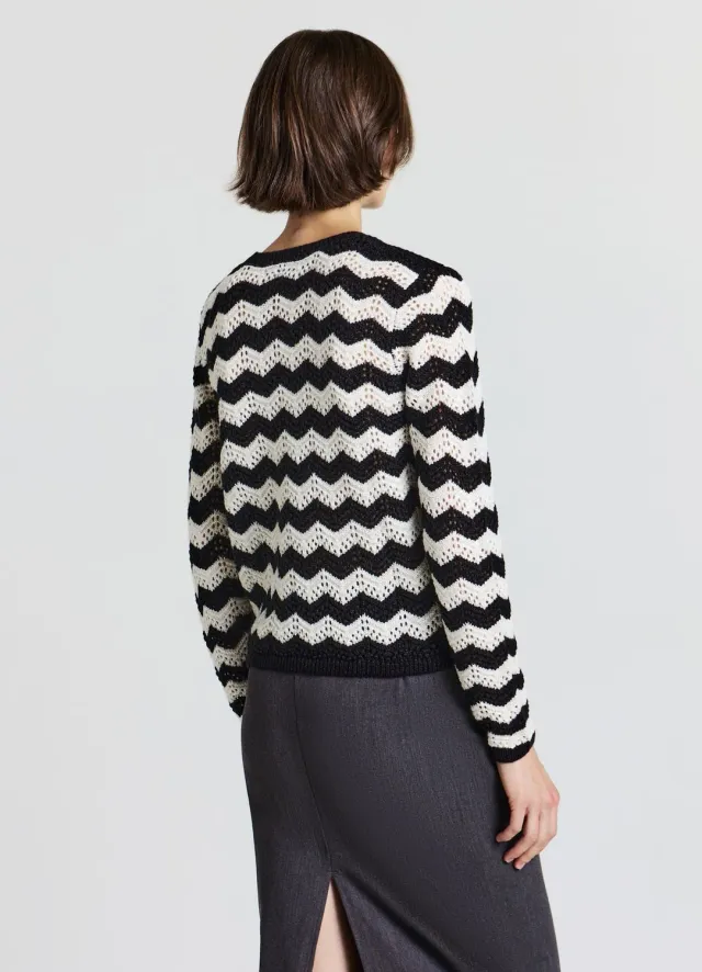 Calliope pull ajouré zigzag brillant femme