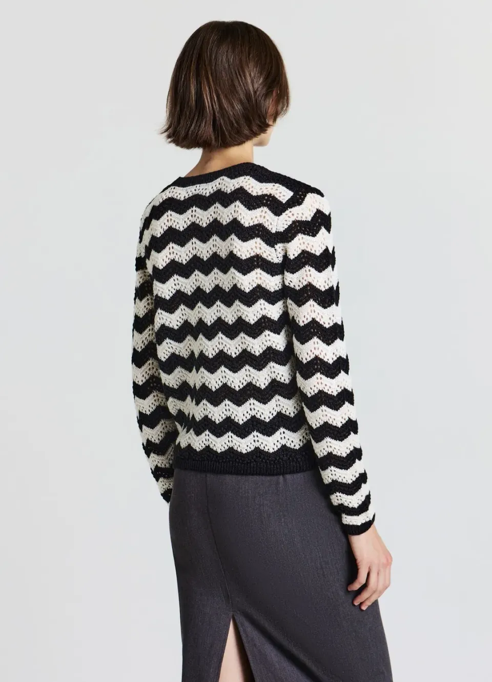 Calliope pull ajouré zigzag brillant femme