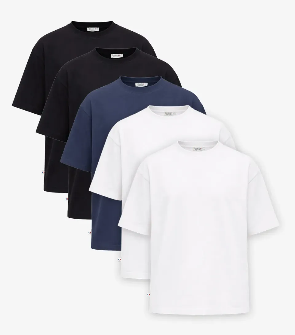 Cocorico Pack Essentiel t-shirt oversize homme x5 coton