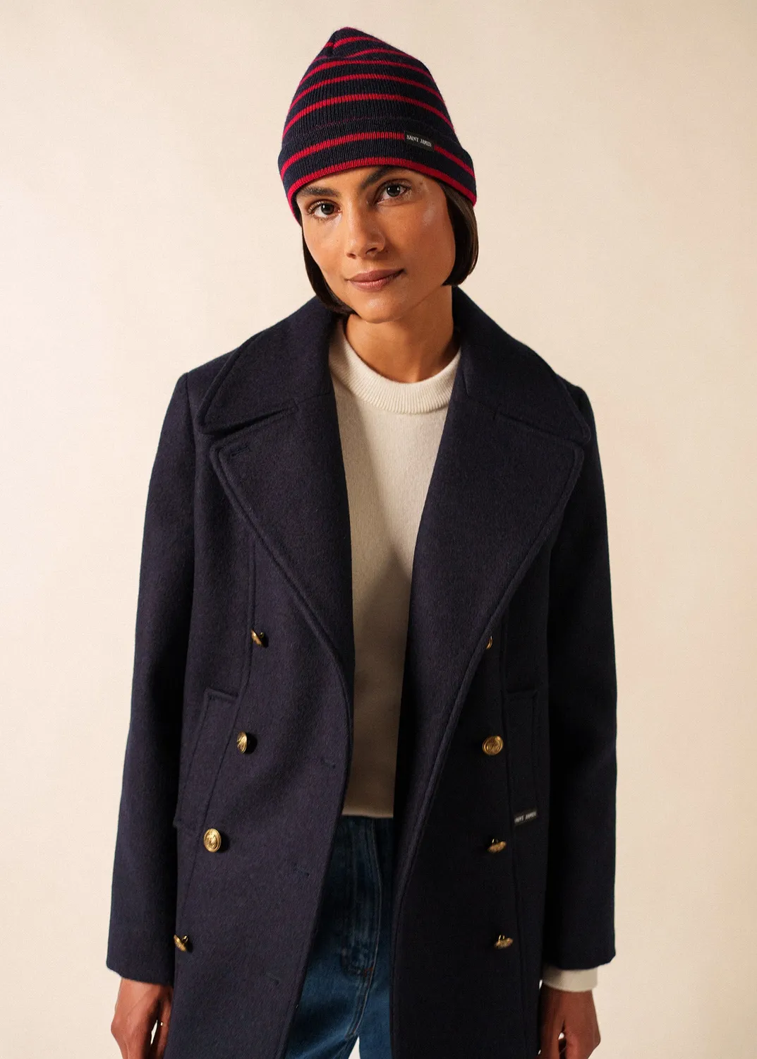 Saint James Bonnet de quart bonnet navy/medoc pure laine