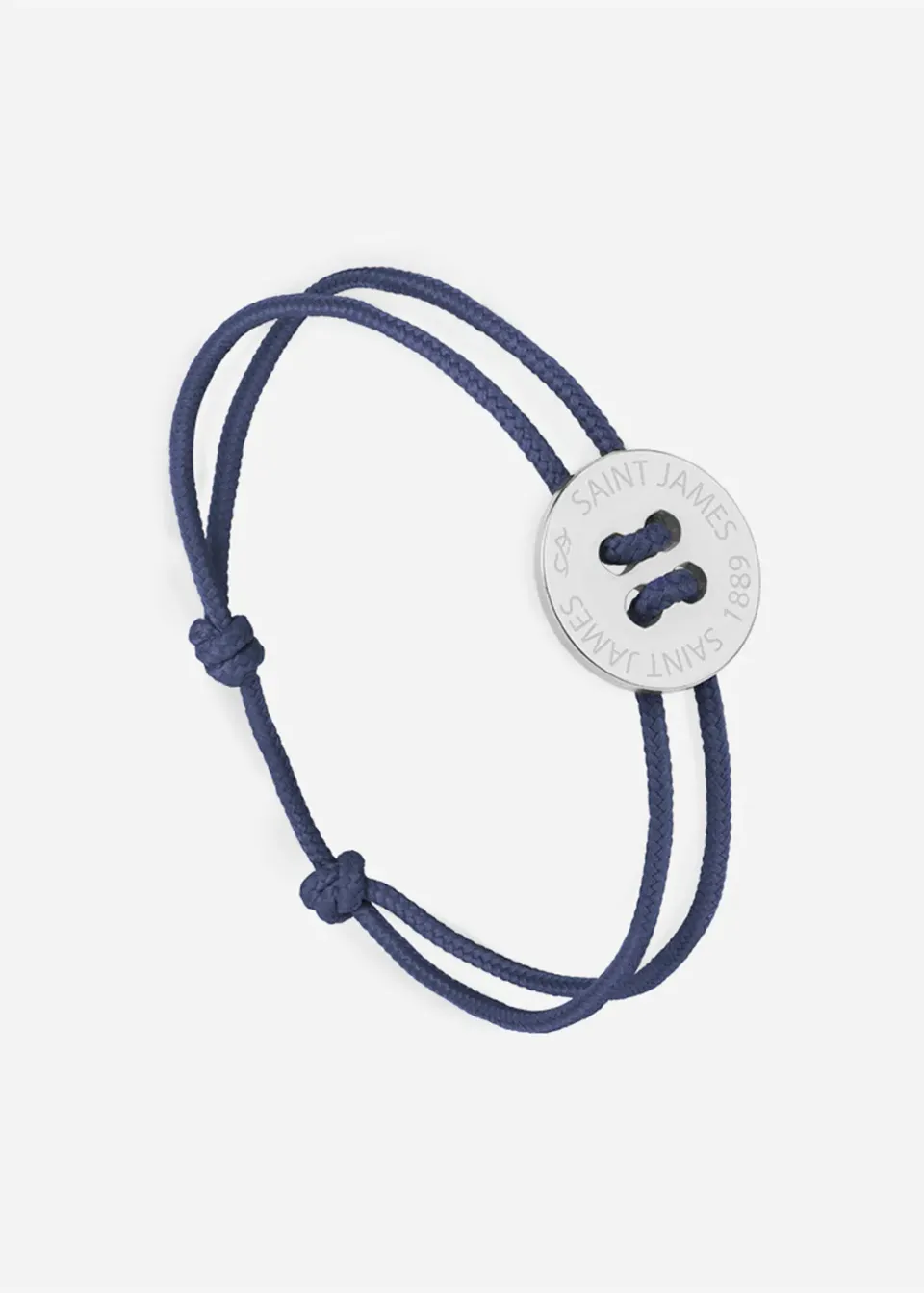 Saint James Bracelet Bouton bracelet argent marine coton