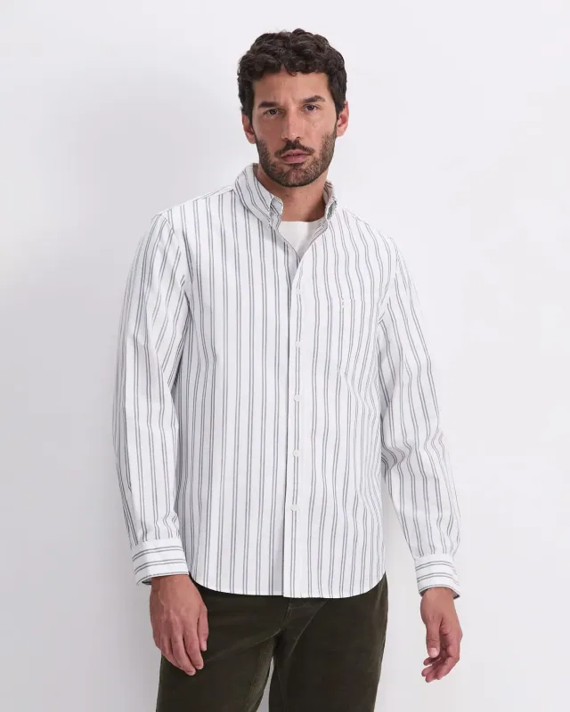 Sportscraft Oxford Stripe chemise rayée coton homme