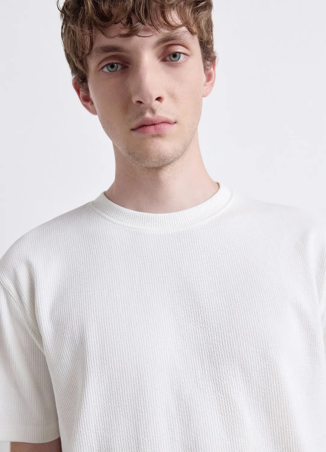 Calliope t-shirt côtelé col rond homme