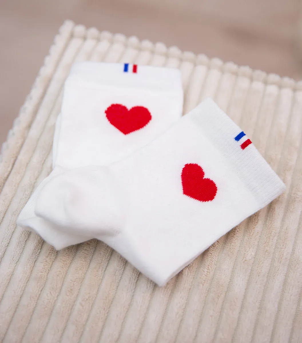 Cocorico Grand Cœur Rouge chaussettes femme 36/41 coton